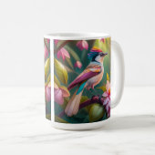 Regenbogenkamm Jay Fantasy-Vogel Kaffeetasse (VorderseiteRechts)