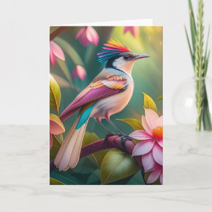 Regenbogenkamm Jay Fantasy-Vogel Karte
