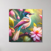 Regenbogenkamm Jay Fantasy-Vogel Leinwanddruck (Vorderseite)