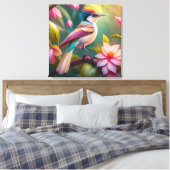 Regenbogenkamm Jay Fantasy-Vogel Leinwanddruck (Insitu (Schlafzimmer))