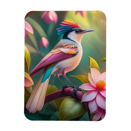 Regenbogenkamm Jay Fantasy-Vogel Magnet (Vertikal)