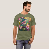 Regenbogenkamm Jay Fantasy-Vogel T-Shirt (Vorne ganz)