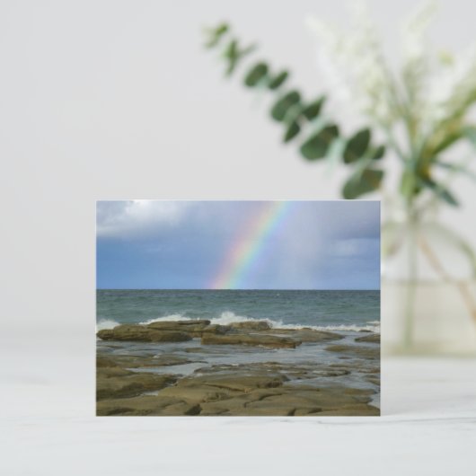 Regenbogenkarte Postkarte (Stehend Vorderseite)