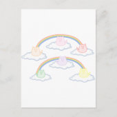 Regenbogenkätzchen auf Wolken Postkarte (Vorderseite)
