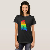 Regenbogenkatze Gay Pride L T-Shirt (Vorne ganz)
