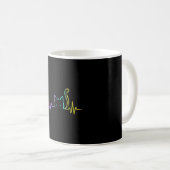 Regenbogenkatze Herzschlag Kaffeetasse (VorderseiteRechts)