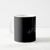 Regenbogenkatze Herzschlag Kaffeetasse (Vorderseite Links)