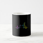 Regenbogenkatze Herzschlag Kaffeetasse (Mittel)