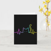Regenbogenkatze Herzschlag  Karte (Gelbe Blume)