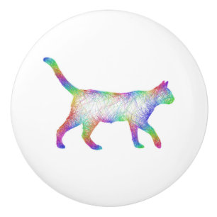 Regenbogenkatze Keramikknauf