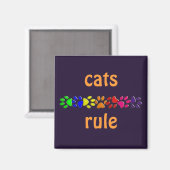 Regenbogenkatze Magnet (Vorderseite/Rückseite)