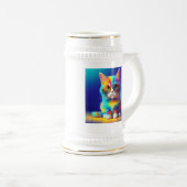 Regenbogenkatze mit Brille Portrait-47567 Bierglas (VorderseiteRechts)