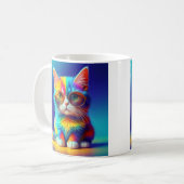 Regenbogenkatze mit Brille Portrait-47567 Kaffeetasse (Vorderseite Links)