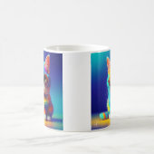 Regenbogenkatze mit Brille Portrait-47567 Kaffeetasse (Mittel)