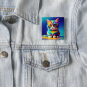 Regenbogenkatze mit Brille Porträt-47567 Button (Beispiel)