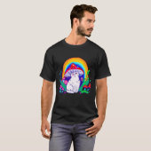 Regenbogenkatze mit Pilzhut T-Shirt (Vorne ganz)