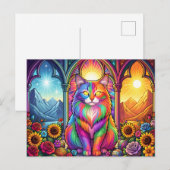 Regenbogenkatze Postkarte (Vorne/Hinten)