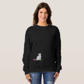 Regenbogenkatze, weiße Fülle, innerer Text Sweatshirt (Vorne ganz)