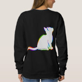 Regenbogenkatze, weiße Fülle, innerer Text Sweatshirt (Rückseite)