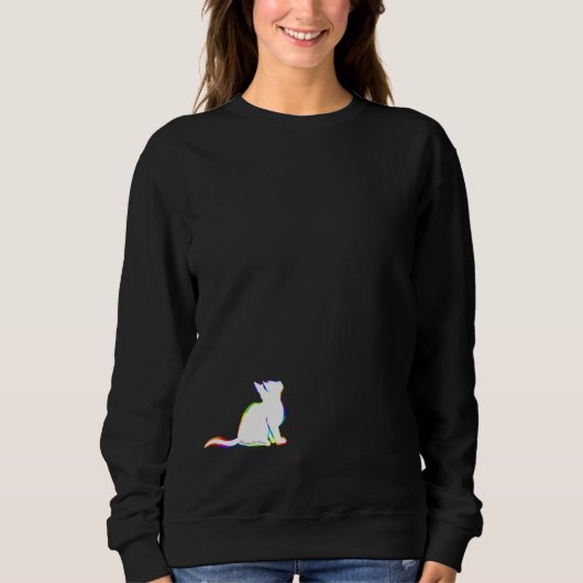 Regenbogenkatze, weiße Fülle, innerer Text Sweatshirt (Vorderseite)