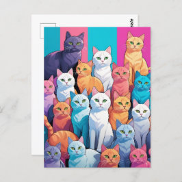 Regenbogenkatzen, Postkreuz Postkarte