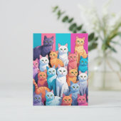 Regenbogenkatzen, Postkreuz Postkarte (Stehend Vorderseite)
