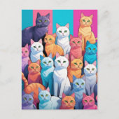 Regenbogenkatzen, Postkreuz Postkarte (Vorderseite)