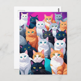 Regenbogenkatzen, Postkreuz Postkarte