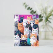 Regenbogenkatzen, Postkreuz Postkarte (Stehend Vorderseite)