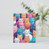 Regenbogenkatzen, Postkreuz Postkarte (Stehend Vorderseite)