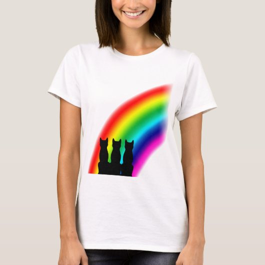 Regenbogenkatzen T-Shirt (Vorderseite)