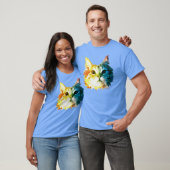 Regenbogenkatzenkopf T-Shirt (Unisex)