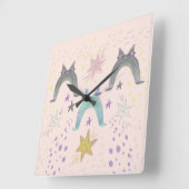 Regenbogenkatzenkunst  quadratische wanduhr (Winkel)