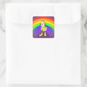 Regenbogenkeule Quadratischer Aufkleber (Tasche)
