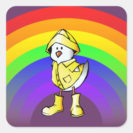 Regenbogenkeule Quadratischer Aufkleber (Vorderseite)