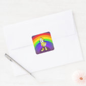 Regenbogenkeule Quadratischer Aufkleber (Umschlag)