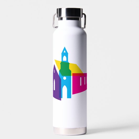Regenbogenkirche Wasserflasche Trinkflasche (Vorne)