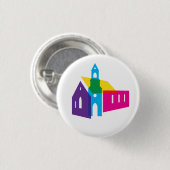 Regenbogenkirchen-Button Button (Vorne & Hinten)