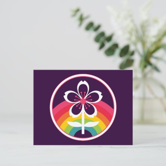 Regenbogenkirschblüte Postkarte (Stehend Vorderseite)