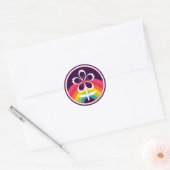 Regenbogenkirschblüte Schlüsselanhänger Runder Aufkleber (Umschlag)