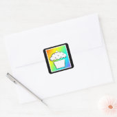 Regenbogenkirschkuchen Quadratischer Aufkleber (Umschlag)