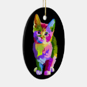 Regenbogenkittenporzellan Keramik Ornament (Rechts)