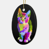 Regenbogenkittenporzellan Keramik Ornament (Links)