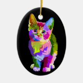Regenbogenkittenporzellan Keramik Ornament (Vorne)