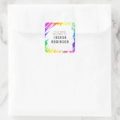Regenbogenkleber aus weißem Buchzeichen Quadratischer Aufkleber (Tasche)
