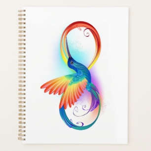 Regenbogenkolibri mit Unendlichkeitssymbol Planer