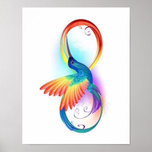 Regenbogenkolibri mit Unendlichkeitssymbol Poster