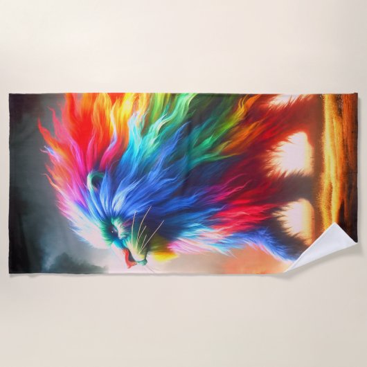 Regenbogenkreatur Strandtuch (Vorderseite)