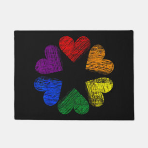 Regenbogenkreis der Herzen Liebe Schwule Pride LGB Fußmatte