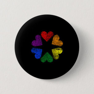 Regenbogenkreis der Herzen Liebe Schwulenstolz Lgb Button